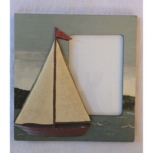 3D Sailboat Frame 3.5 X 5 Photo Nautical Ocean Inspirations Beach House EUC